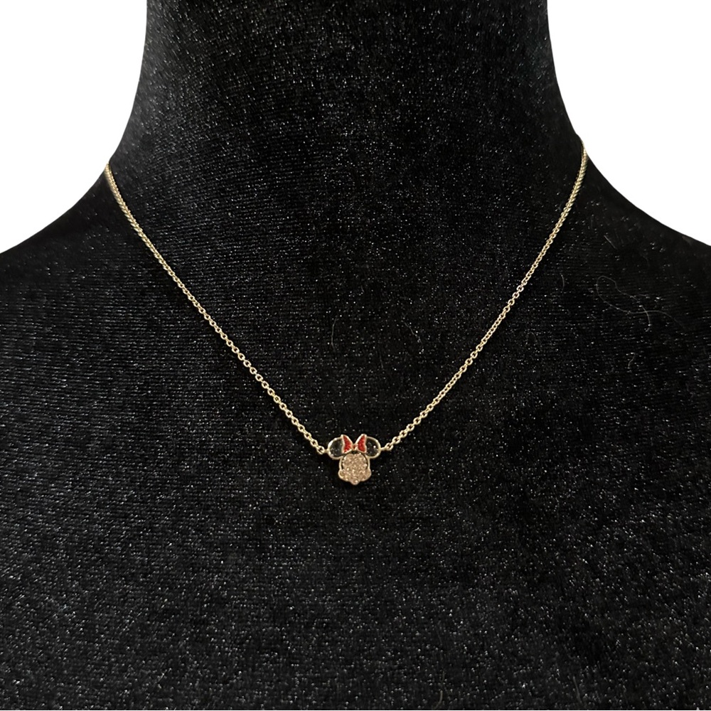 Baublebar Disney Minnie Mouse Necklace Gold Tone Crystal